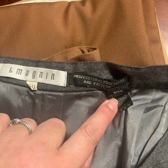 Vtg I. Magnin Women's Grey Wool Knee Length Skirt Sz10 Dark Feminine Elegant - Picture 8 of 11